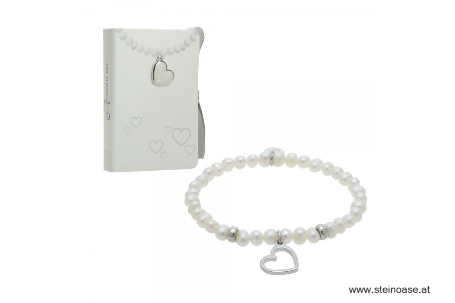 Armband Perle & Herz